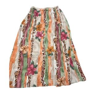 Southern Lady Floral Maxi‎ Skirt 14 Stretch
